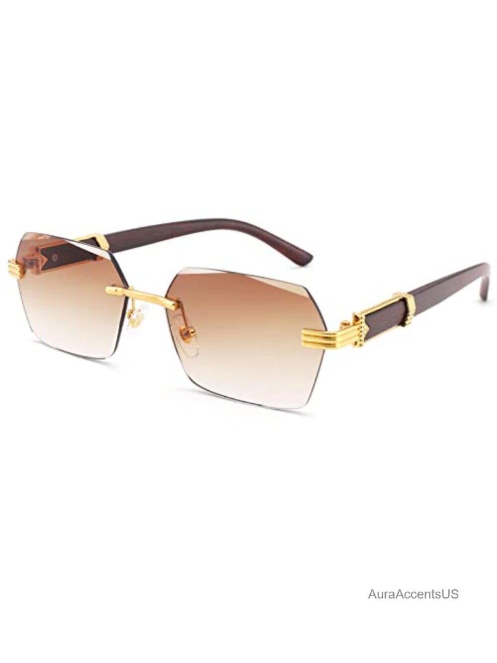 Rimless Frameless Sunglasses Square Tinted Retro Y2K UV400 Unisex